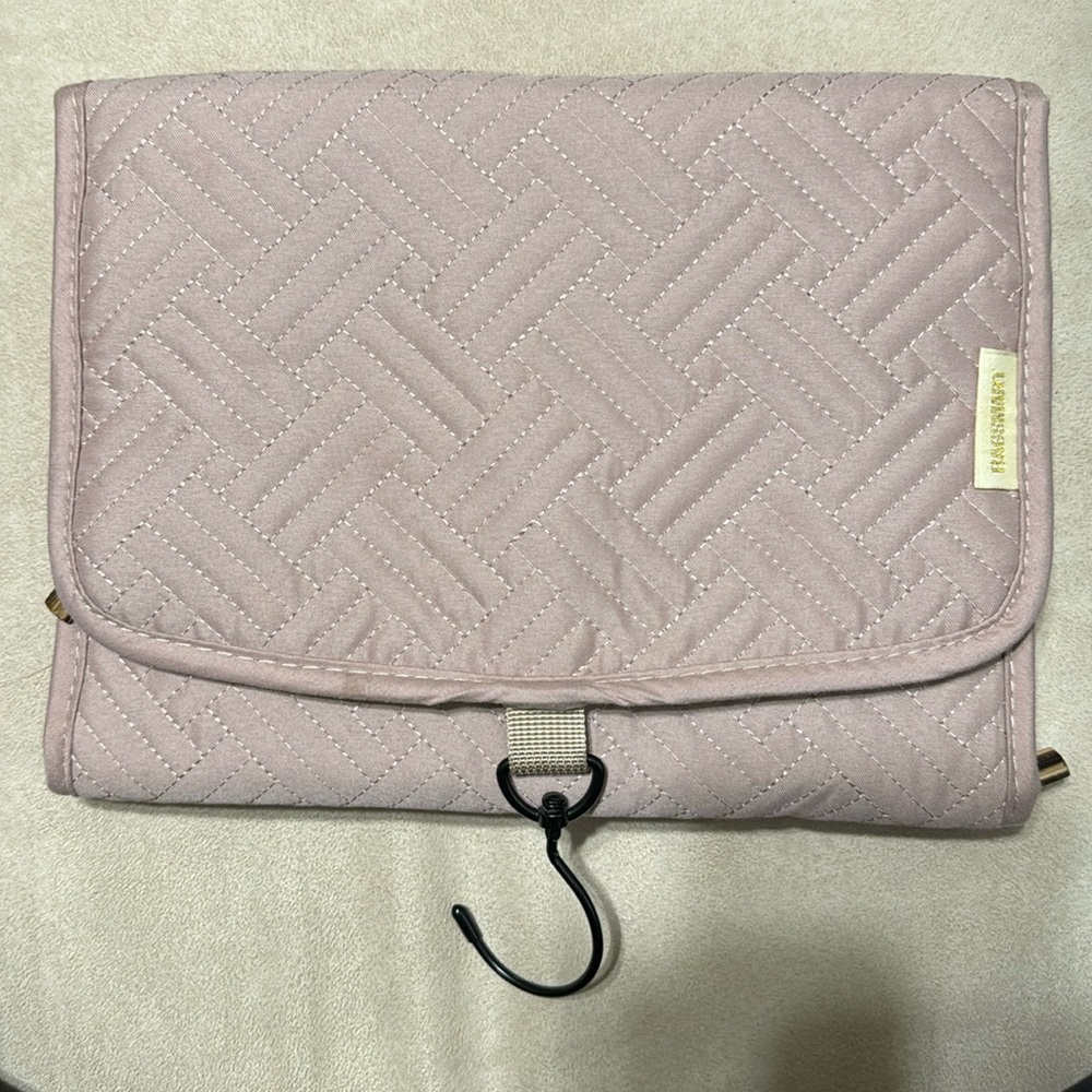 EUC BAGSMART Travel Hanging Jewelry Organizer Case Foldable Soft Pink